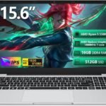 Laptop, Laptop Computer AMD Ryzen 5 5500U 6-Core, 16GB RAM 512GB SSD, 15.6 Inch Laptops with 1080P FHD, Win 11 Pro, Radeon Graphics, 180° Open, Backlit KB, USB-C PD, Gray Thin & Light PC Laptop (Renewed)